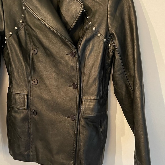 BCBGMAXAZRIA Leather Studded Moto Jacket - Picture 3 of 10